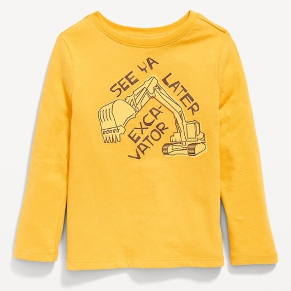 “See Ya Later Excavator” graphic long sleeve t shirt